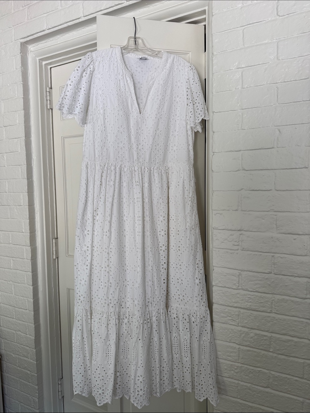 crown & ivy White Eyelet Maxi Dress